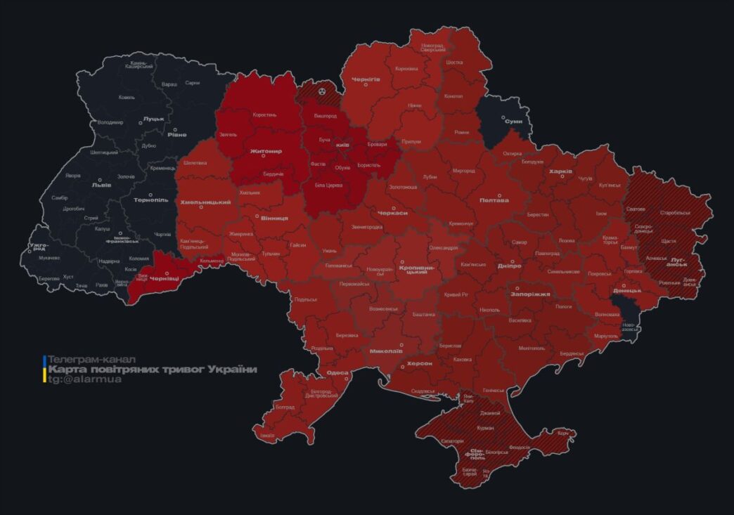 Карта тривог України 13.12.2025