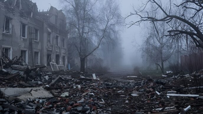 Розбомблена вулиця Покровська