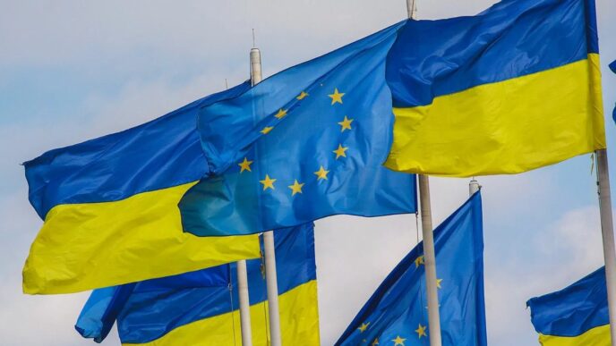 Прапори ЄС та України