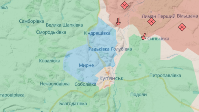 Карта бойових дій Куп'янськ