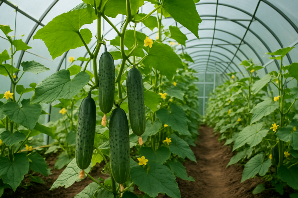 Огірки (партенокарпічні гібриди) в теплиці Огірки (партенокарпічні гібриди) в теплиці