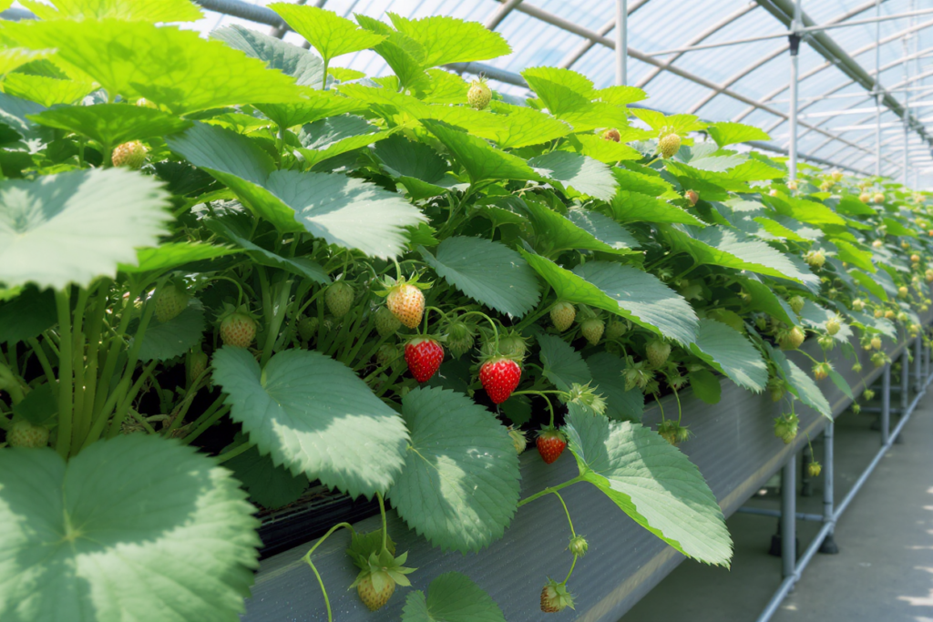 Полуниця (ремонтантні сорти) в теплиці Полуниця (ремонтантні сорти) в теплиці