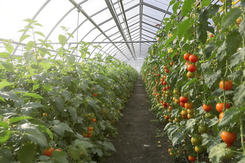 Томати (чері та індетермінантні сорти) в теплиці Томати (чері та індетермінантні сорти) в теплиці