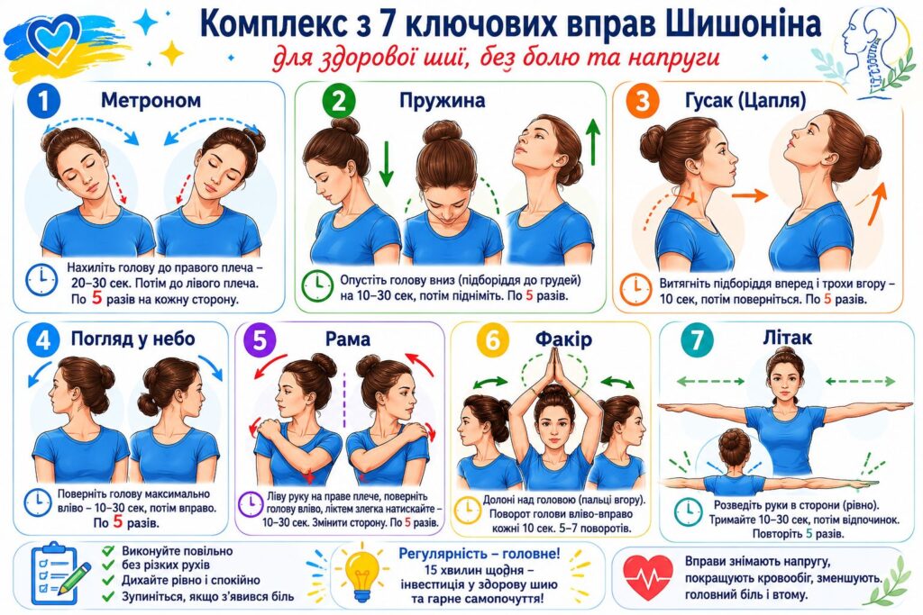 7 простих вправ Шишоніна, які знімають головний біль і тиск за 15 хвилин 5