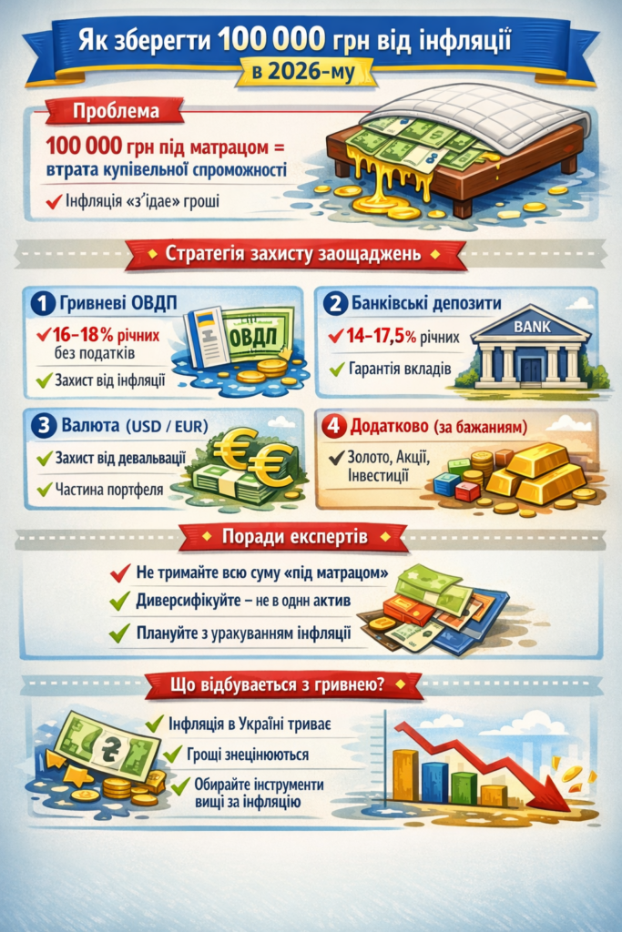 Купівля долара, депозит чи ОВДП - куди вкласти гроші в Україні в 2026 році