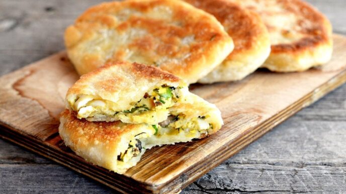 Рецепт лінивих сирних пиріжків з яйцем, зеленню та твердим сиром 7