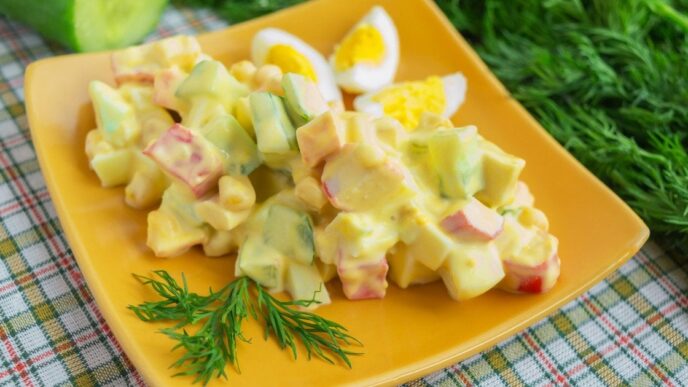 Класичний рецепт салату з крабовими паличками, яйцем, кукурудзою та огірком 12 Класичний рецепт салату з крабовими паличками, яйцем, кукурудзою та огірком 11