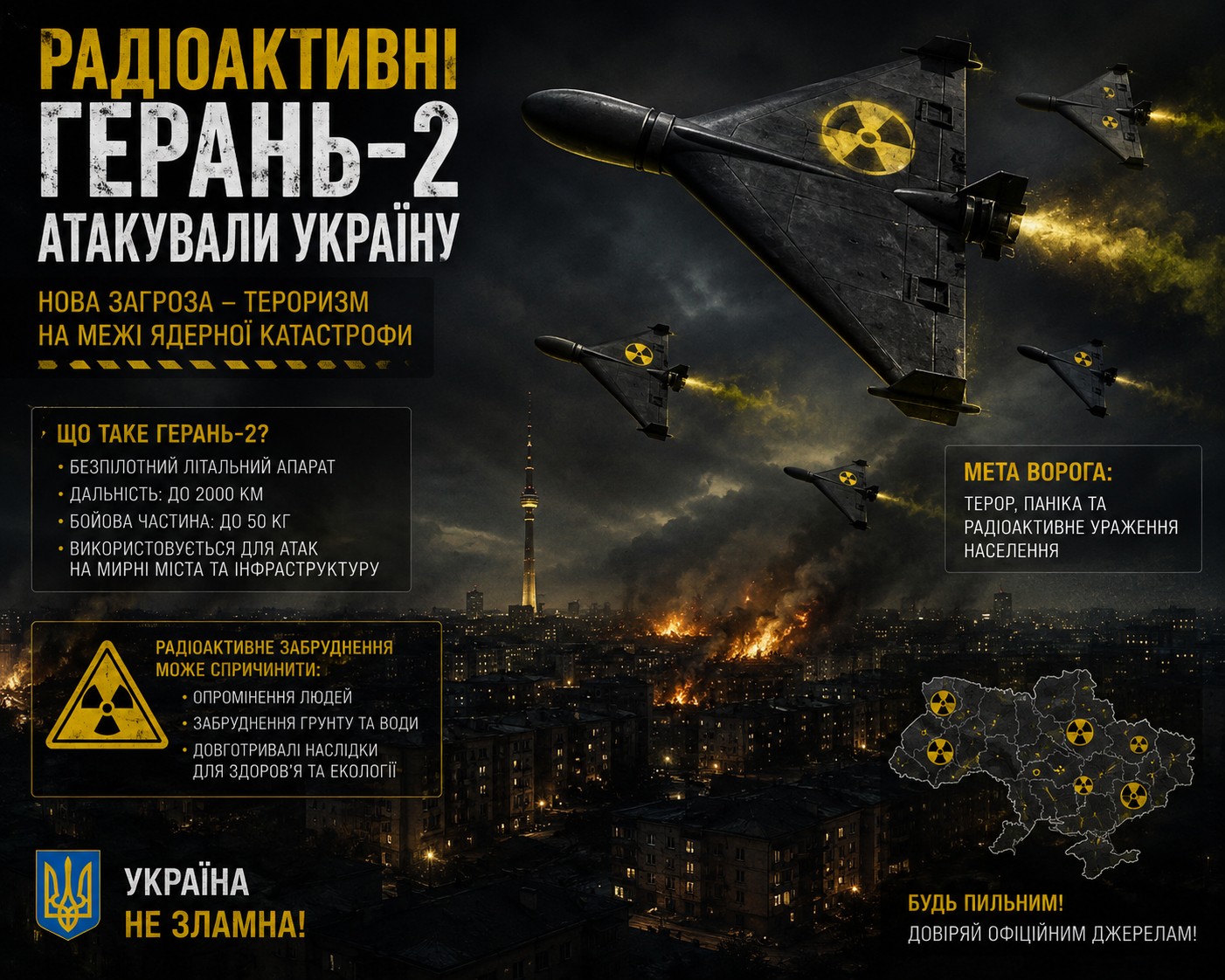 РАДІАКТИВНІ ДРОНИ. Росія застосувала збіднений уран у 6 атаках на Чернігівщину: радіація перевищена в 80 разів 89