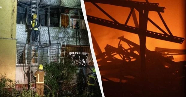 Атака дронів РФ у Києві: пожежа в 12‑поверховій будівлі та постраждалі 9
